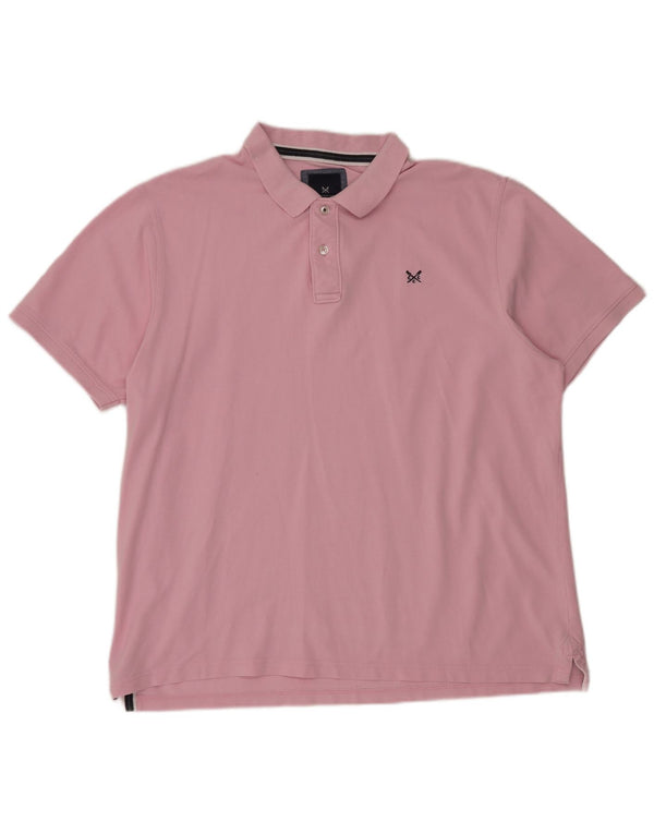 CREW CLOTHING Mens Polo Shirt 2XL Pink Cotton