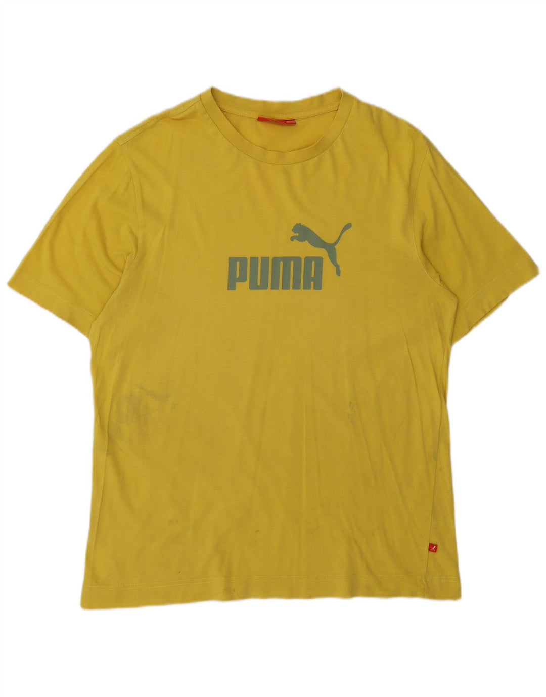 PUMA Mens Graphic T-Shirt Top Medium Yellow