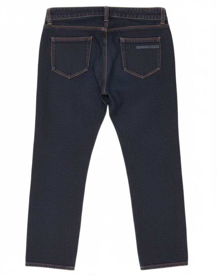 Prada Jeans recortados femininos W25 L22 Azul marinho