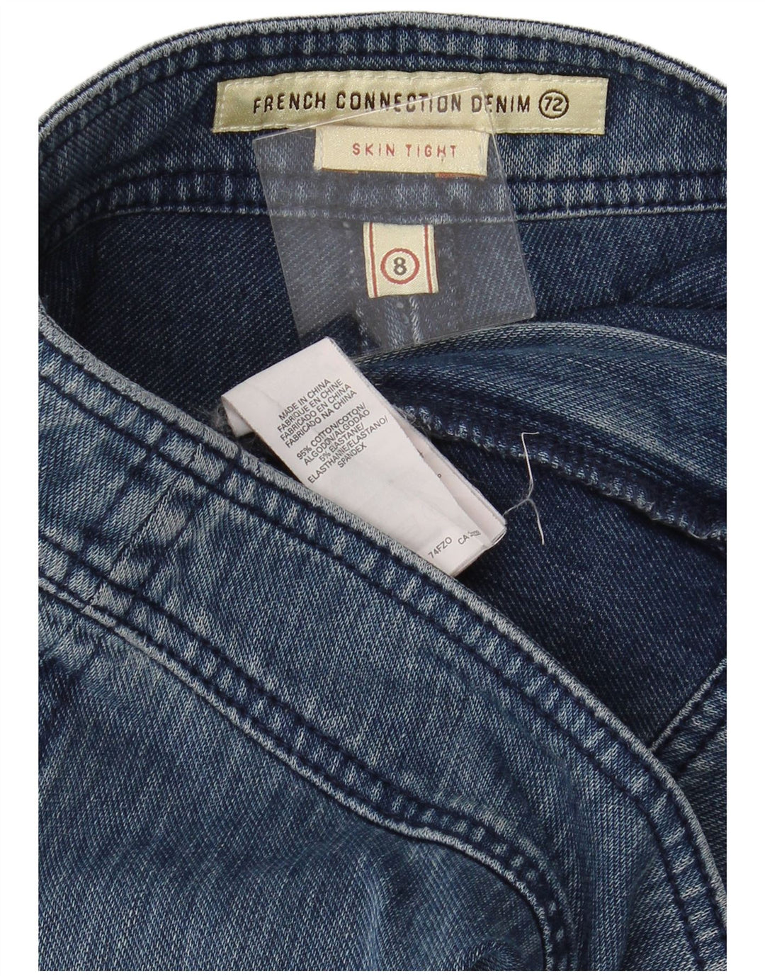 FRENCH CONNECTION Jeans skinny feminino US 8 médio W28 L32 algodão azul