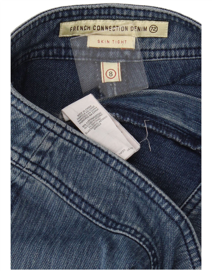 FRENCH CONNECTION Jeans skinny feminino US 8 médio W28 L32 algodão azul