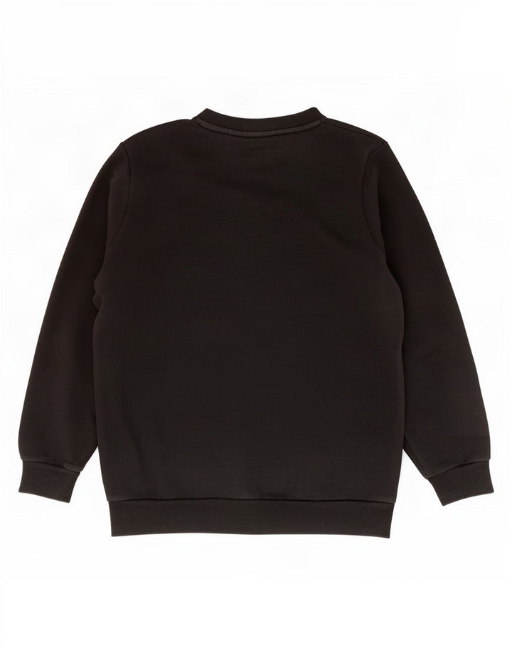 Puma Mens Graphic Moletom Jumper Pequeno Algodão Preto