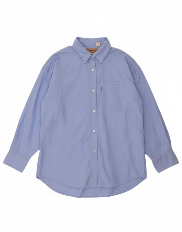 Camisa oversized feminina LEVI'S UK 14 algodão azul médio