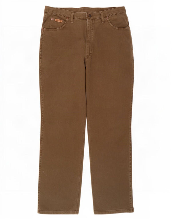 Calça Wrangler masculina Ohio reta casual W38 L32 algodão cáqui
