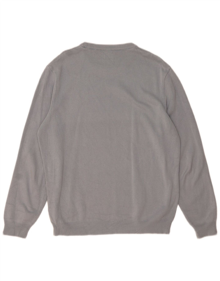 Suéter masculino Zara com gola redonda, grande algodão cinza