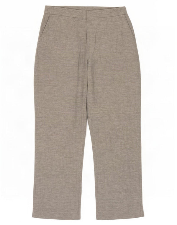 Calça chino feminina Zara cintura alta solta ajuste médio W28 L32 cinza manchado