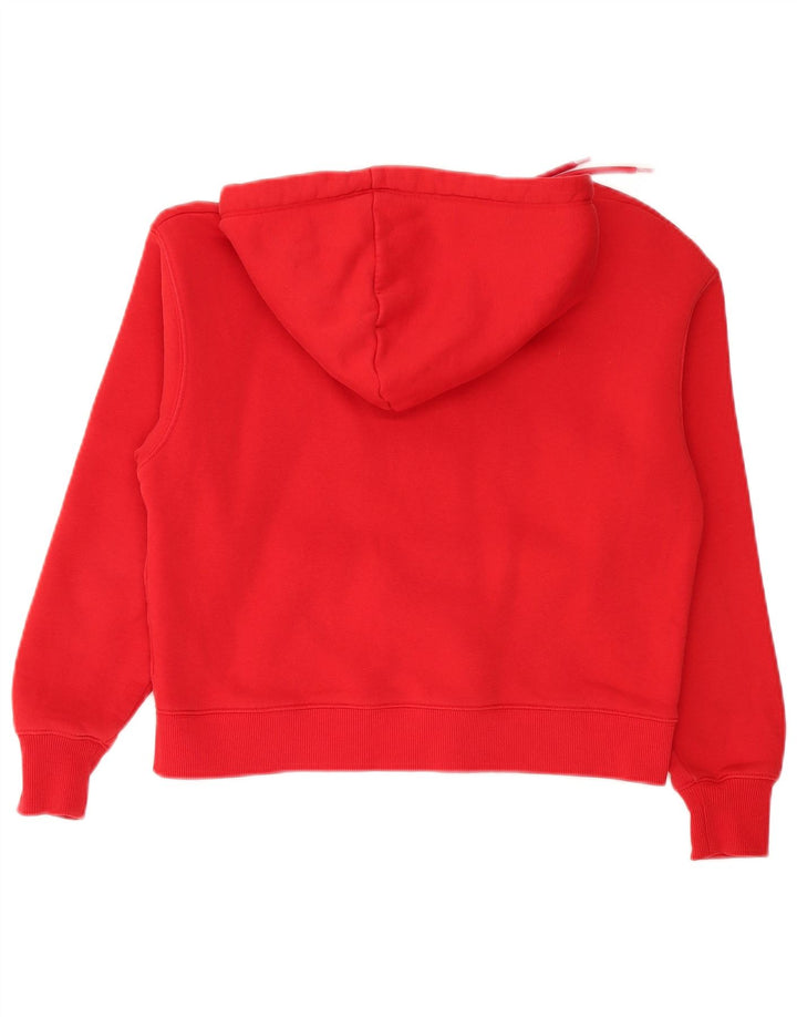 CALVIN KLEIN JEANS Suéter feminino com capuz e corte oversized Reino Unido 10 pequeno vermelho