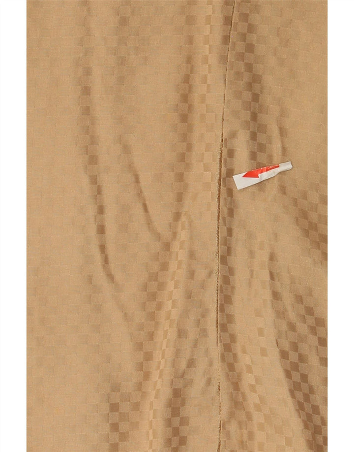 Camisa Masculina Vintage Pequena Geométrica Marrom