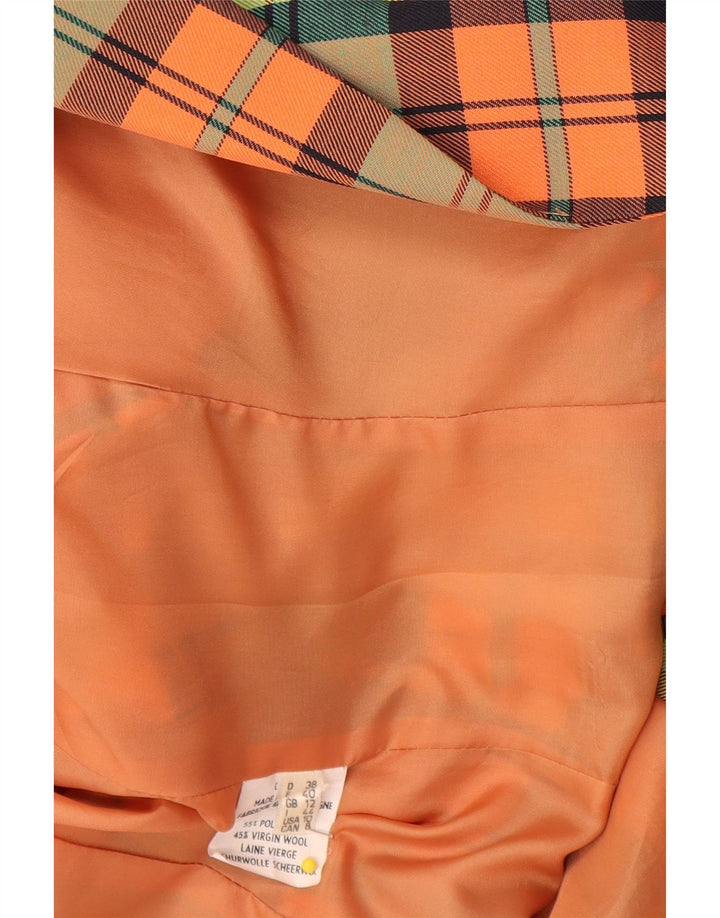 Jaqueta blazer feminina HMC com peito duplo Reino Unido 12 xadrez médio multicolorido