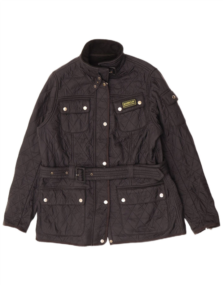 Jaqueta acolchoada feminina Barbour UK 18 XL preta poliamida