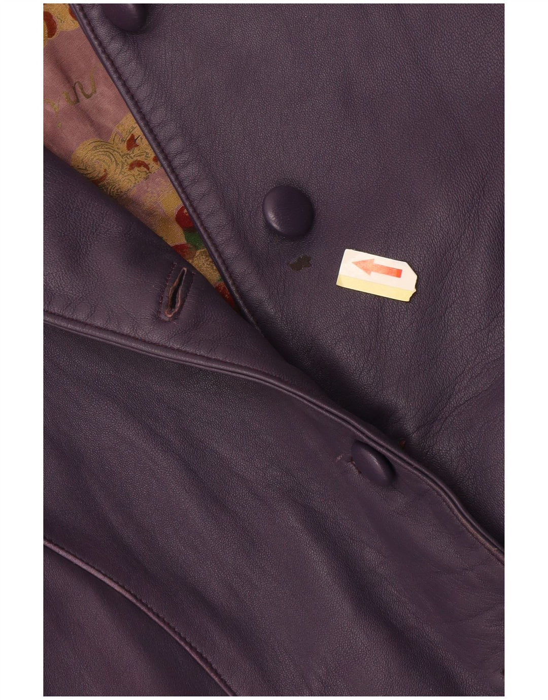 Jaqueta de couro vintage feminina UK 10 pequena roxa