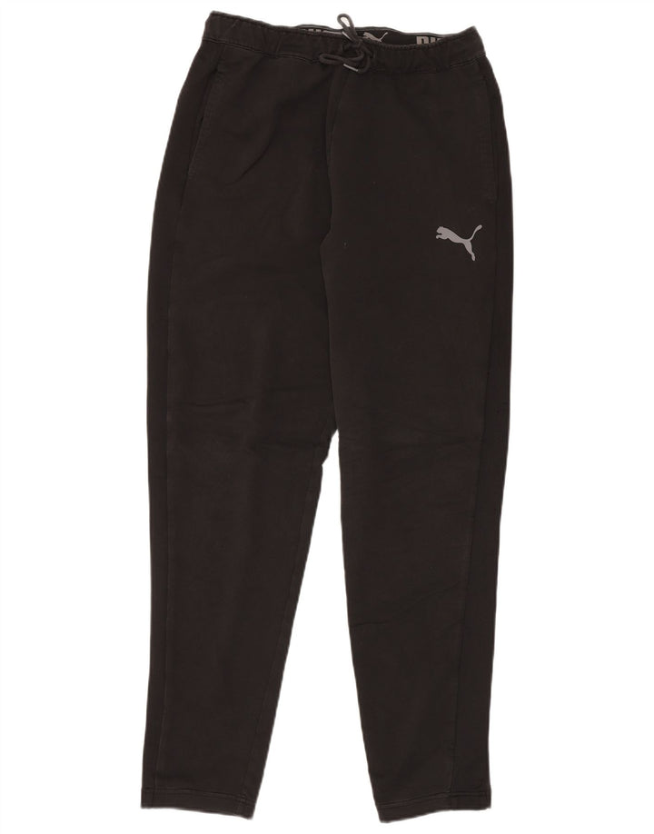 Calça de treino masculina PUMA de algodão preto médio
