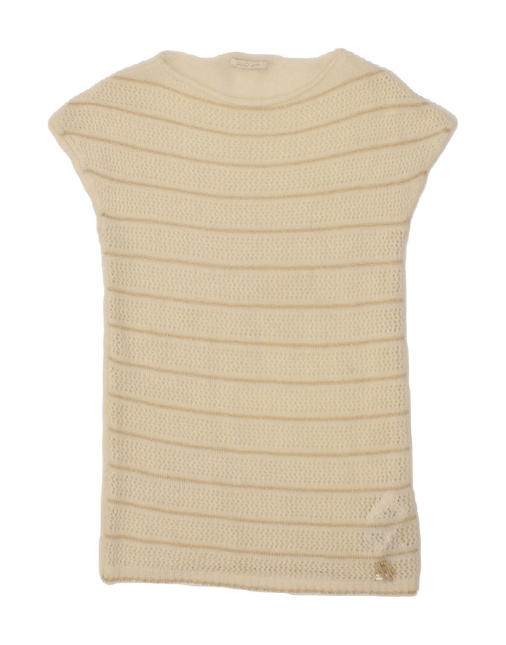 LIU JO Girls Sleeveless Boat Neck Jumper Sweater 13-14 Years Off White Vintage Liu Jo and Second-Hand Liu Jo from Messina Hembry 