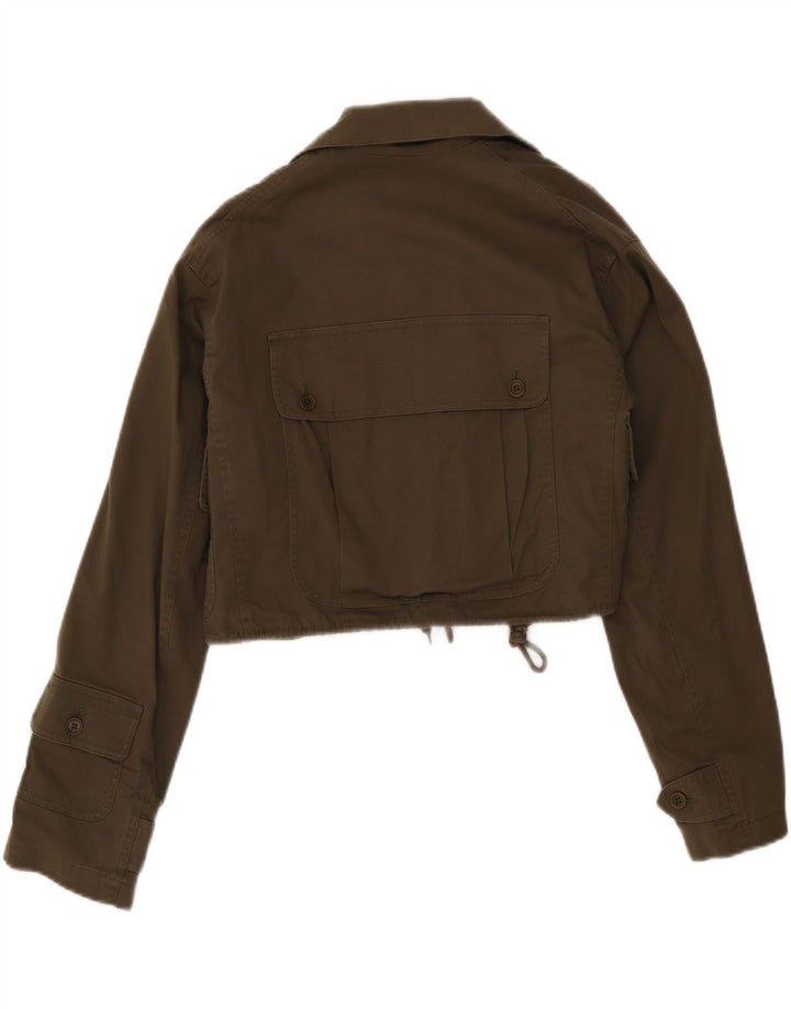 Jaqueta Ralph Lauren Feminina Crop Utility Reino Unido 10 Pequeno Algodão Cáqui