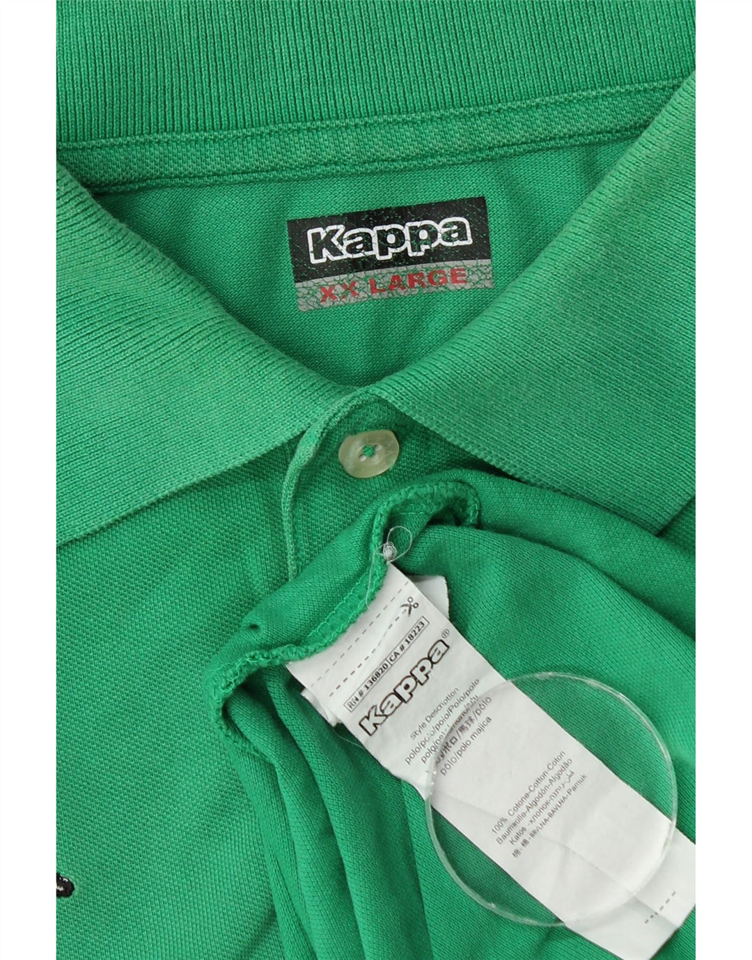 Camisa polo masculina Kappa 2XL algodão verde