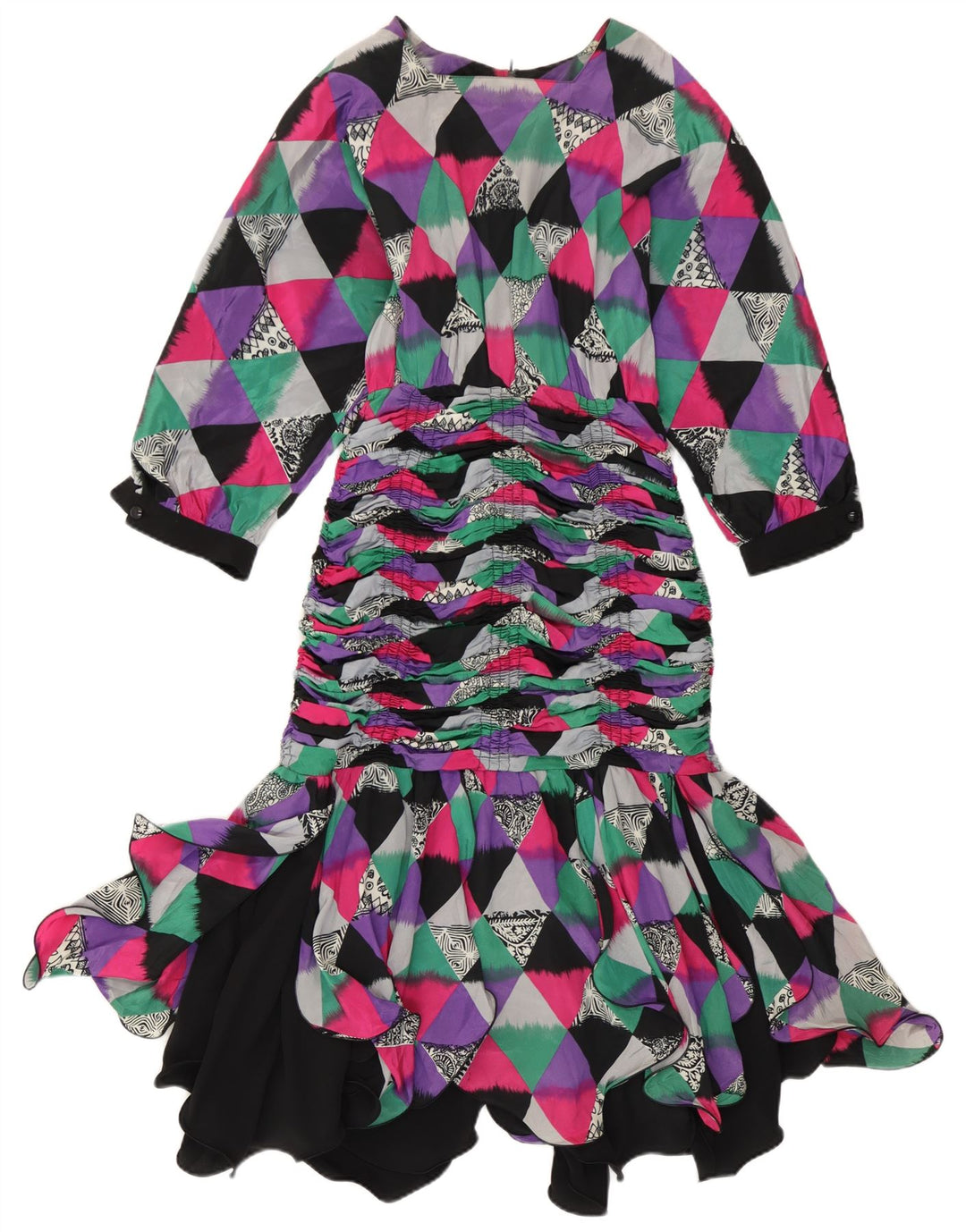 Vestido Sereia Feminino Vintage IT 42 Médio Multicolorido Geométrico