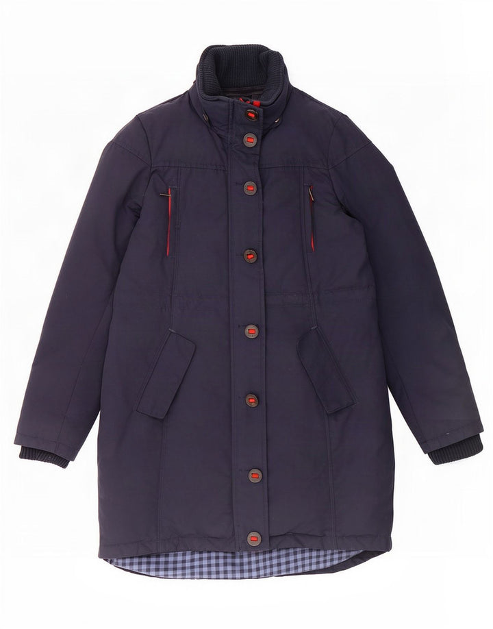 Casaco acolchoado feminino Fat Face UK 10 pequeno nylon azul marinho