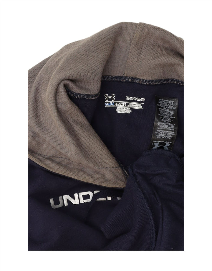 UNDER ARMOUR Suéter gráfico masculino com capuz e bloco colorido médio azul marinho