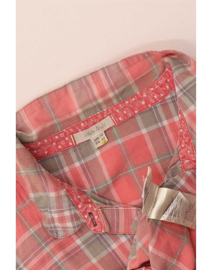 Camisa feminina White Stuff UK 16 grande algodão xadrez rosa