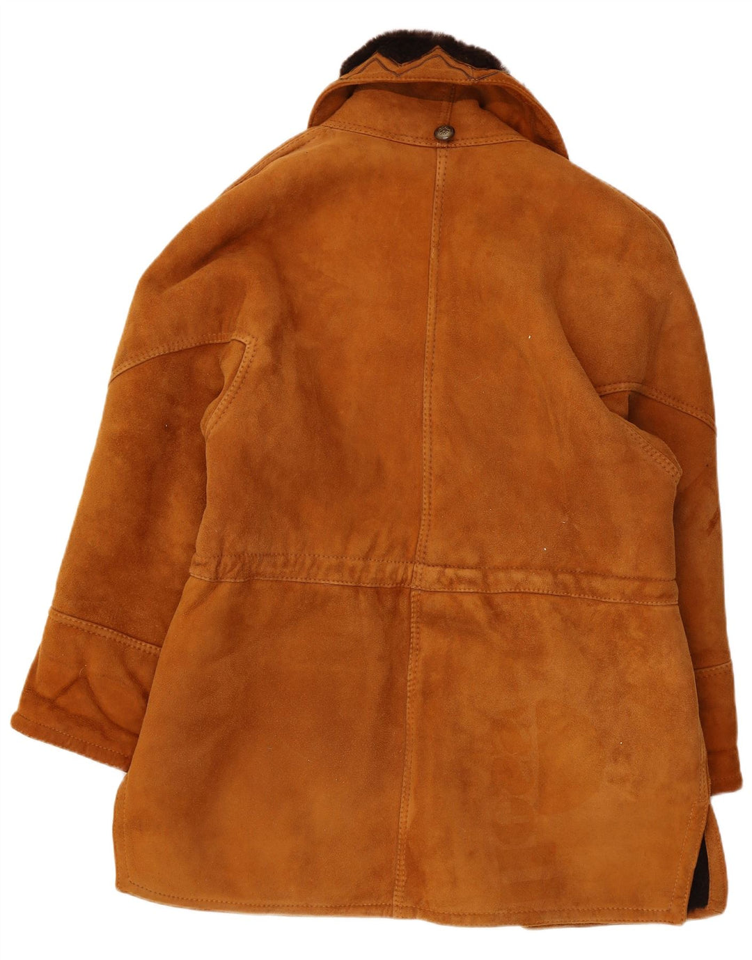 Casaco feminino vintage oversized shearling IT 44 marrom médio