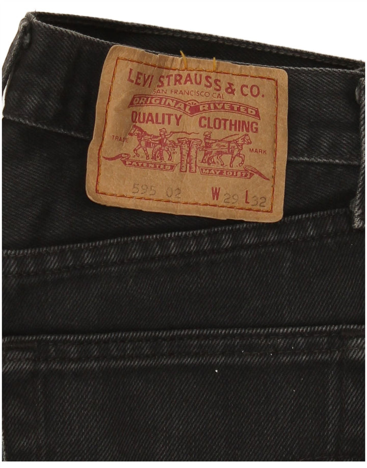 Jeans femininos Levi's Baggy Straight W29 L32 algodão preto