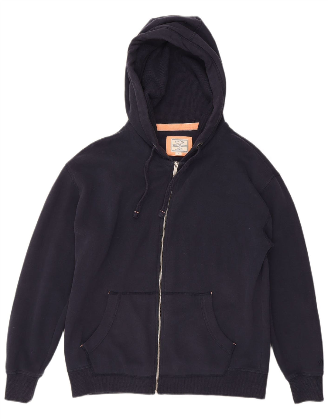 Suéter masculino com capuz e zíper FAT FACE algodão azul marinho médio
