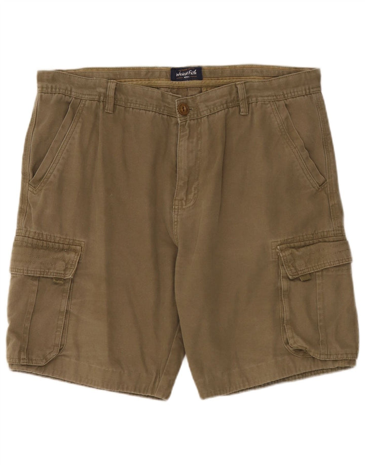 Shorts cargo masculino Weird Fish W38 XL algodão cáqui