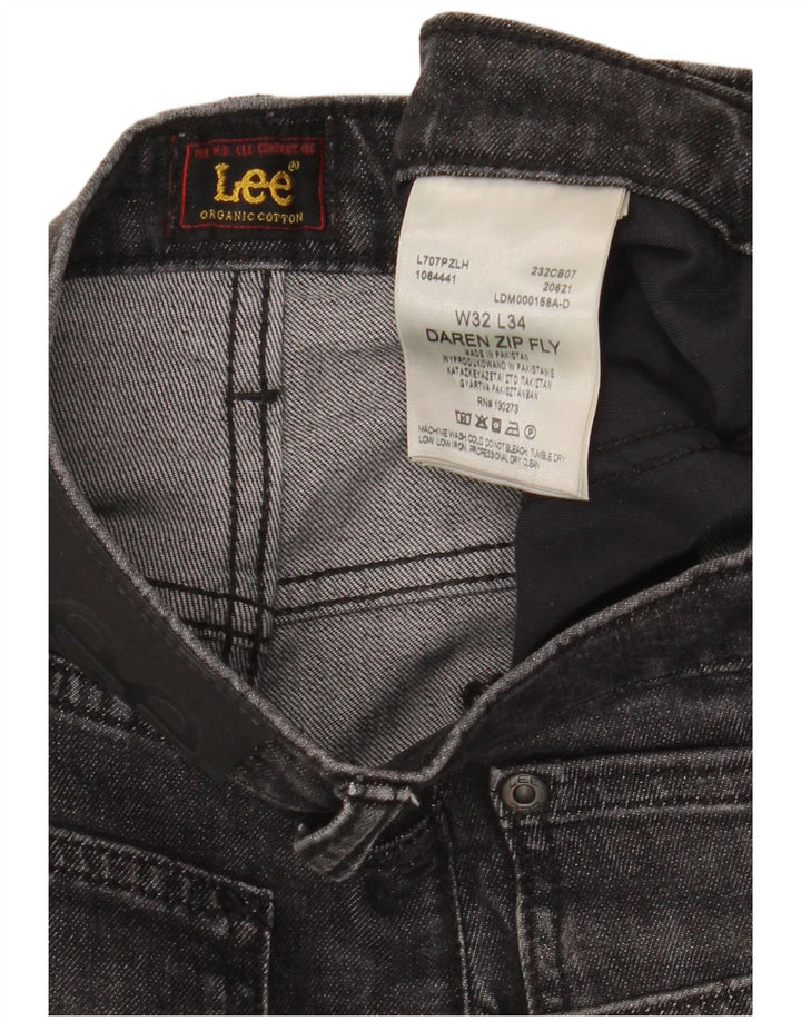 Lee Mens Daren Zip Fly Straight Jeans W32 L34 Algodão Cinza