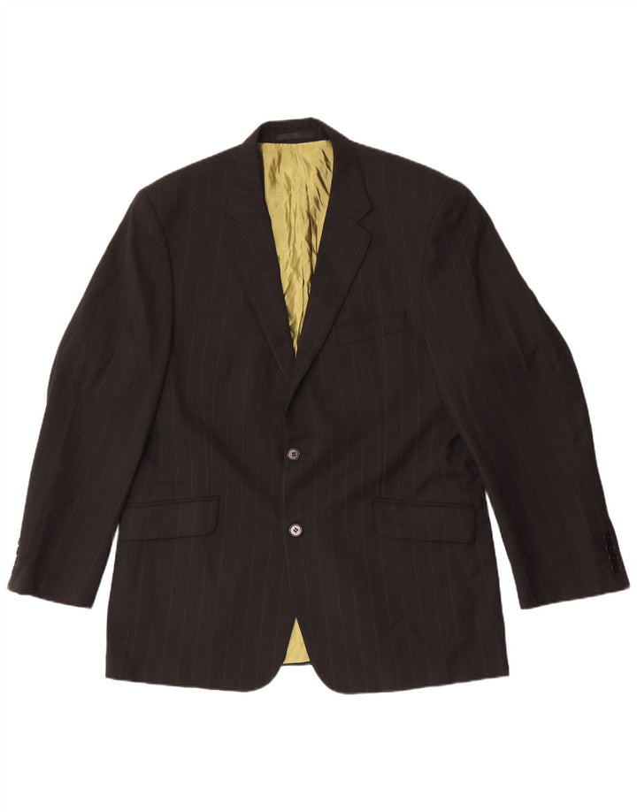 Jaqueta blazer masculina Kartel com 2 botões UK 44 2XL poliéster listrado preto