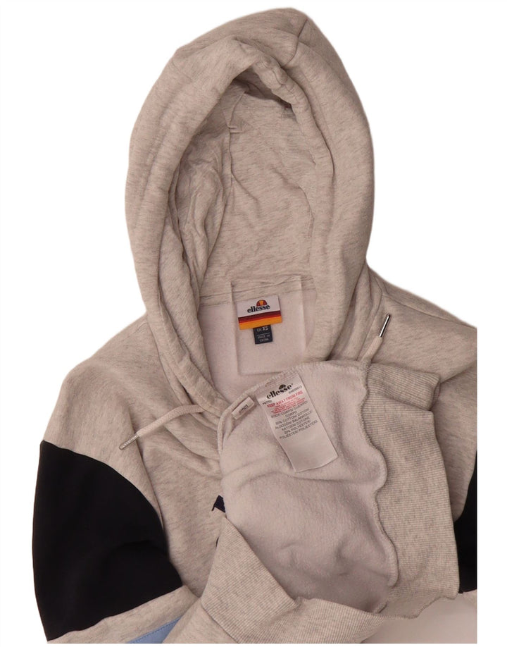 ELLESSE Suéter masculino com capuz gráfico XS algodão cinza