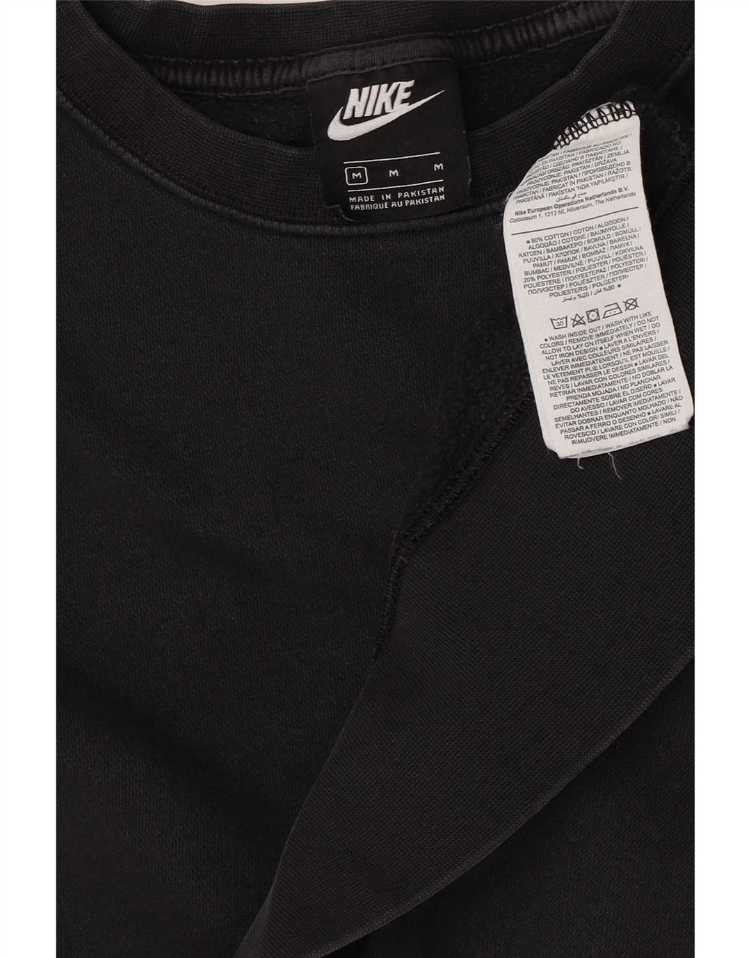 Nike Womens Crop Oversized Moletom Jumper UK 14 Médio Algodão Preto
