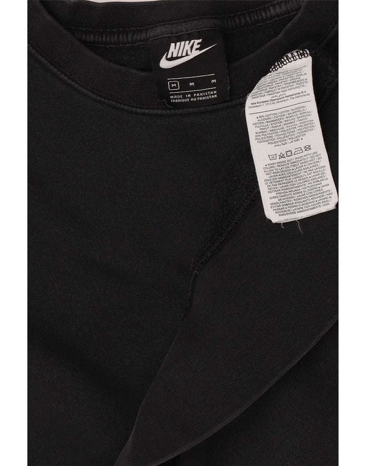 Nike Womens Crop Oversized Moletom Jumper UK 14 Médio Algodão Preto