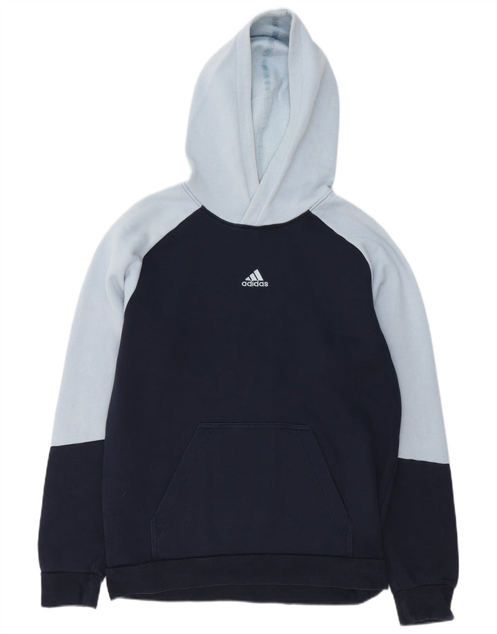 Adidas Mens Hoodie Jumper Médio Azul Marinho Colorblock