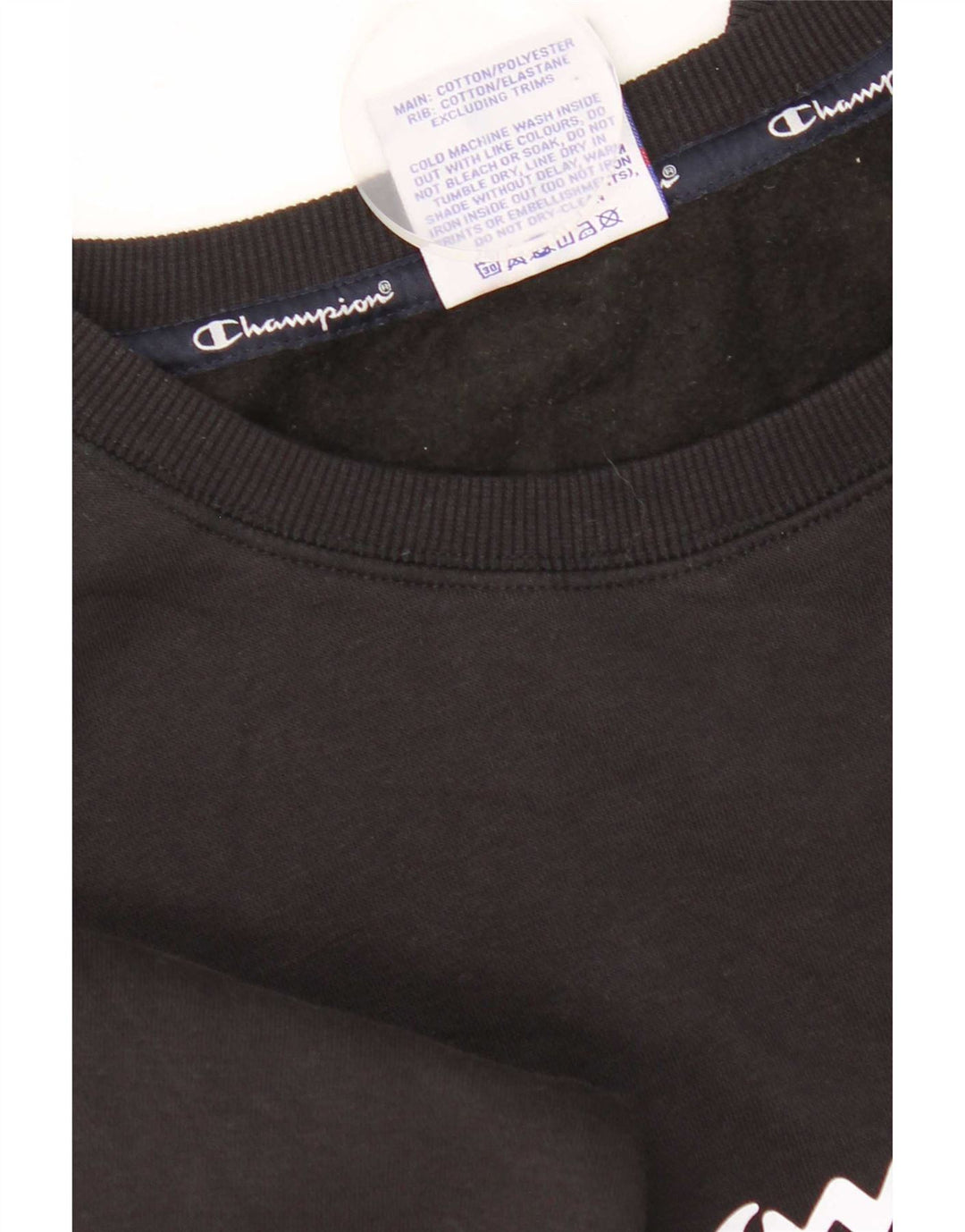 Champion feminino gráfico moletom jumper UK 12 médio algodão preto
