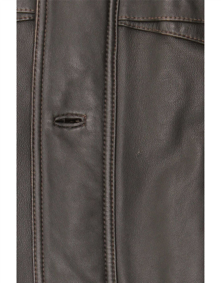 Jaqueta de couro masculina vintage UK 42 XL preta