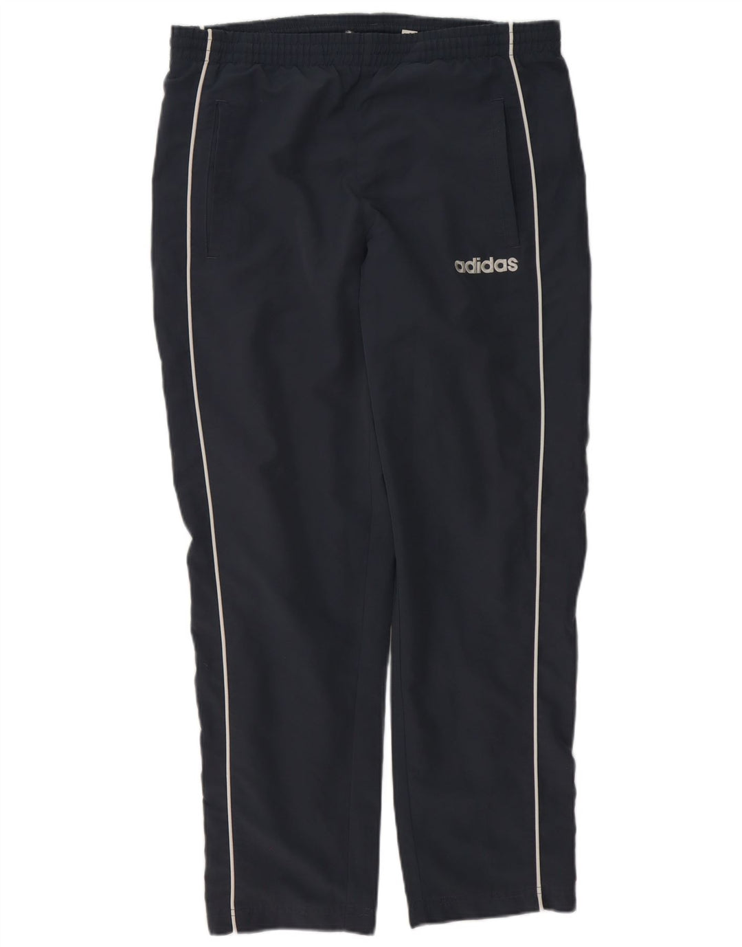Calças de treino masculinas ADIDAS UK 36/38 pequenas azul marinho poliéster