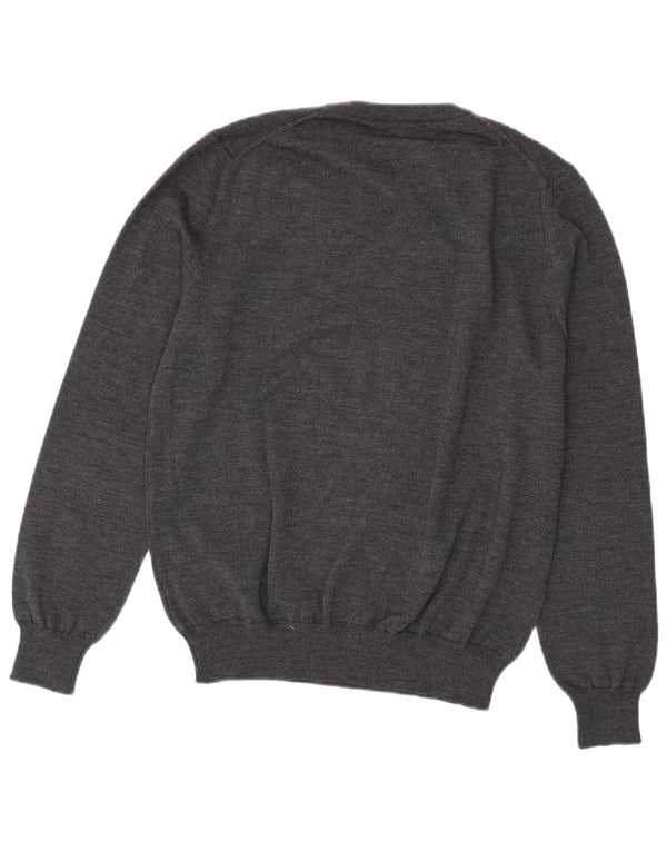 Suéter feminino Calvin Klein Jeans com gola redonda, tamanho 16, cinza grande