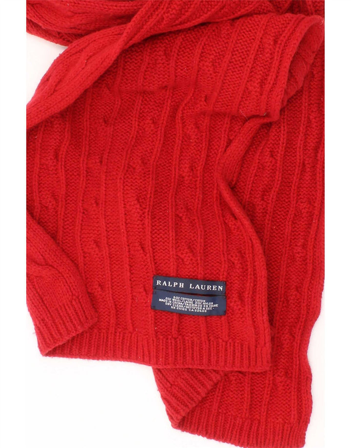 Ralph Lauren Lenço retangular masculino de malha tamanho único algodão vermelho