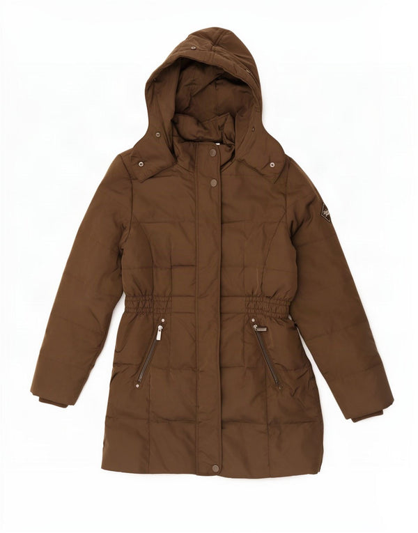 Jaqueta acolchoada com capuz para meninas Here & There 11-12 anos Poliéster cáqui