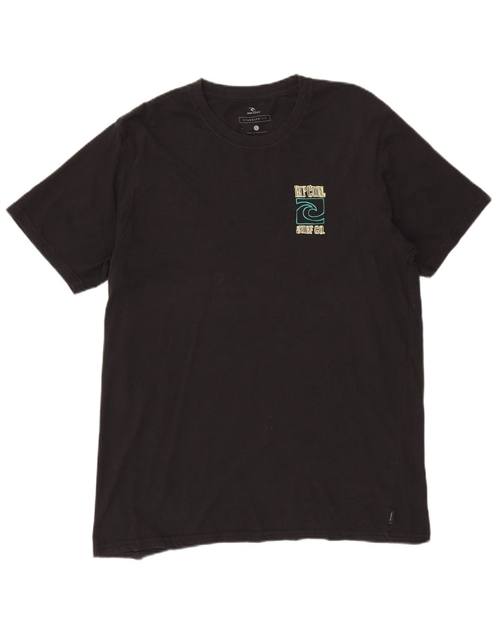 Camiseta masculina Rip Curl com ajuste padrão gráfico grande preto