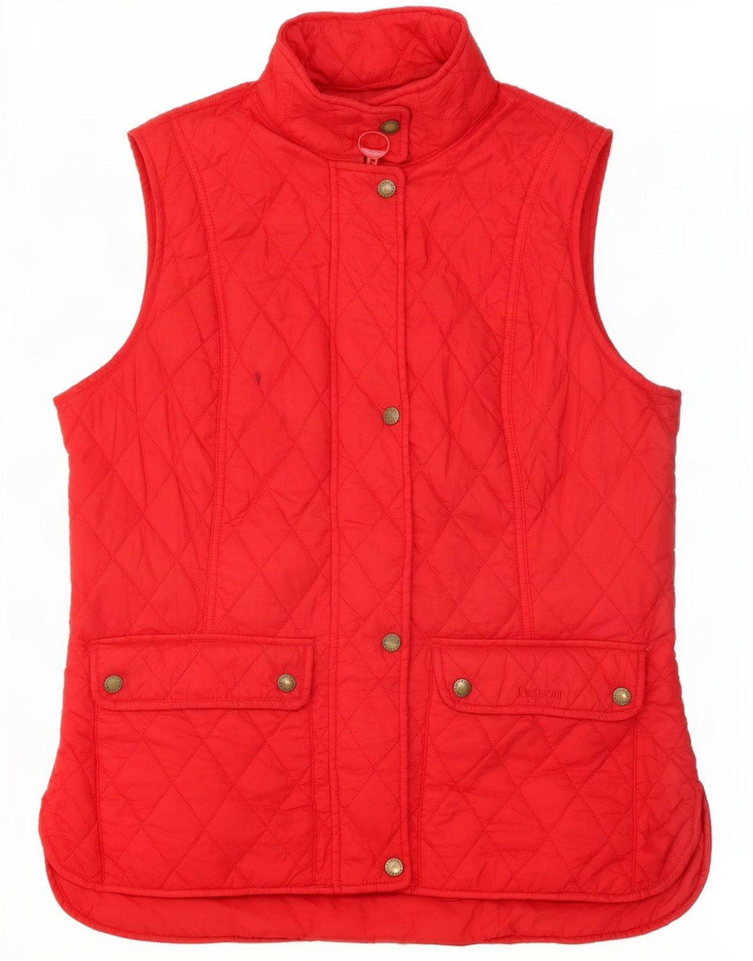 Colete acolchoado feminino Barbour UK 14 grande poliamida vermelha
