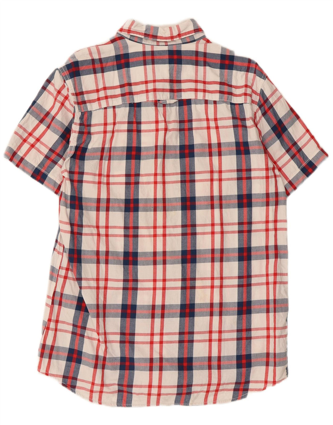 Camisa masculina de manga curta Jack & Jones grande algodão xadrez branco