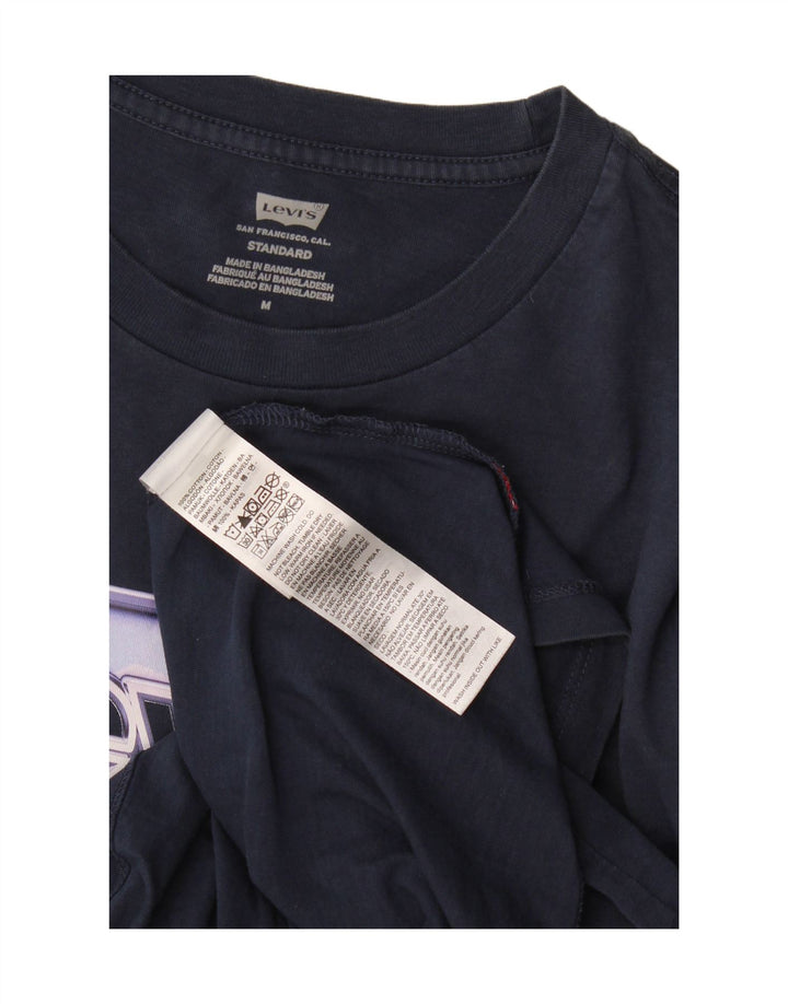 Camiseta masculina Levi's Standard Fit gráfica top médio algodão azul marinho