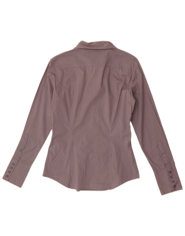 Pulôver feminino Benetton UK 10 pequeno algodão cinza