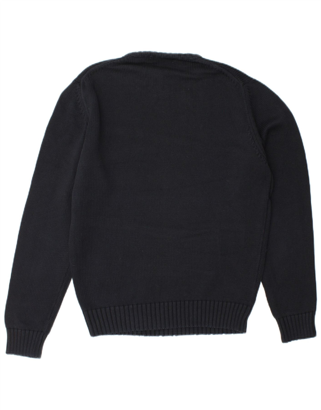 Zara Suéter masculino com gola redonda, algodão preto médio