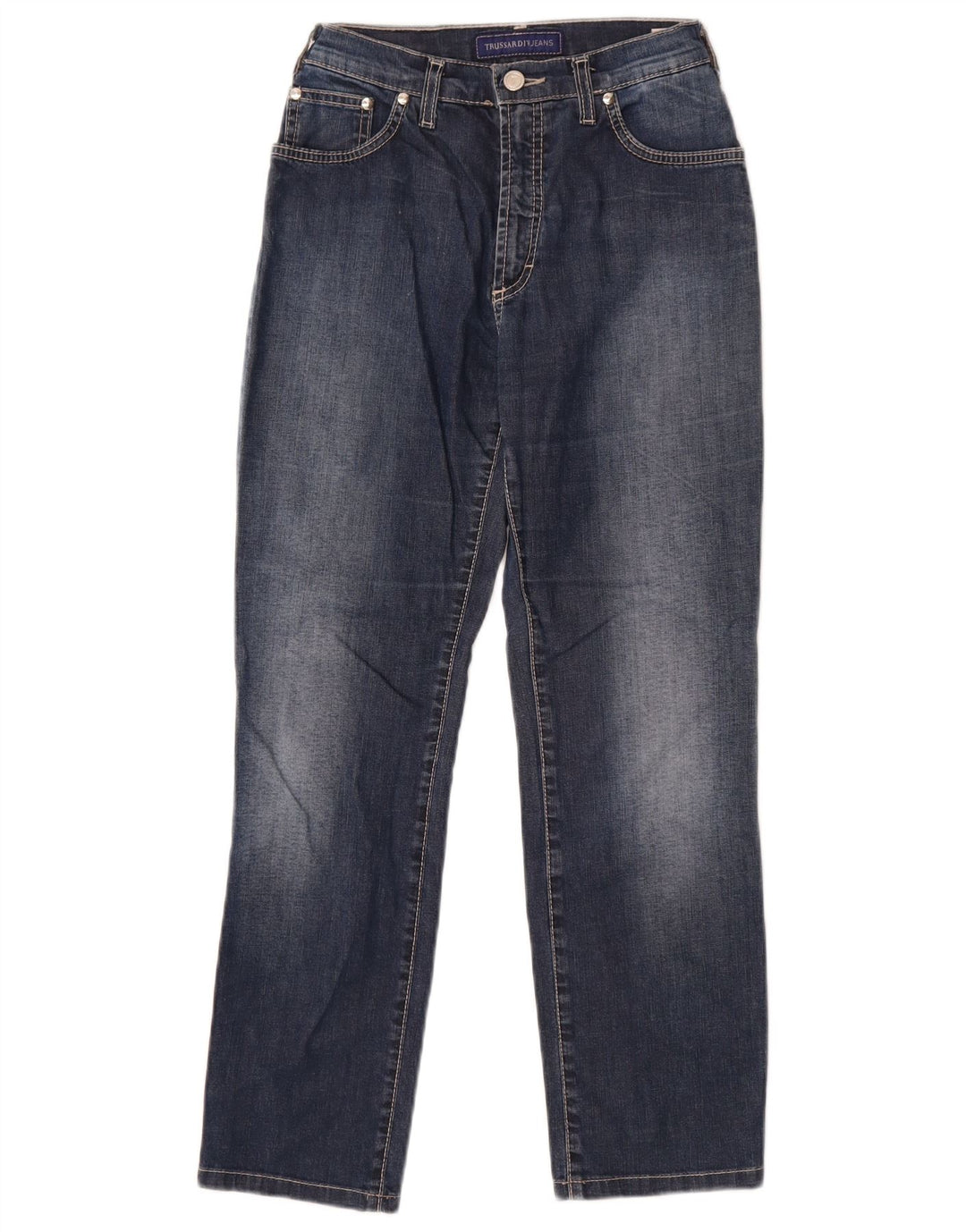 Jeans retos femininos Trussardi W31 L27 algodão azul