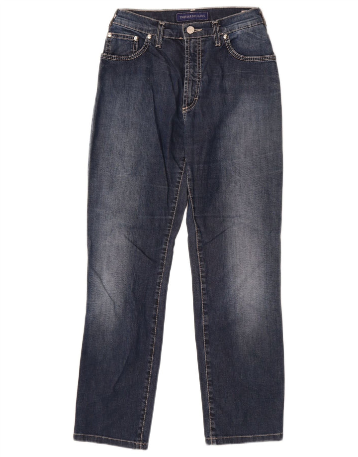 Jeans retos femininos Trussardi W31 L27 algodão azul