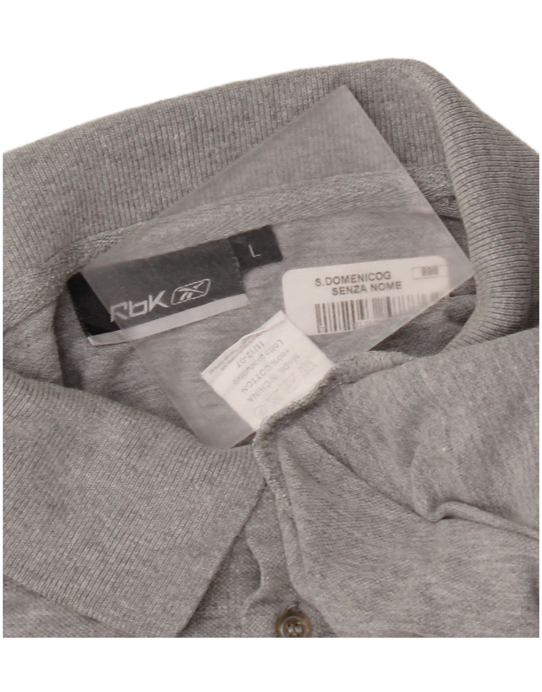 Camisa polo masculina Reebok grande algodão manchado cinza
