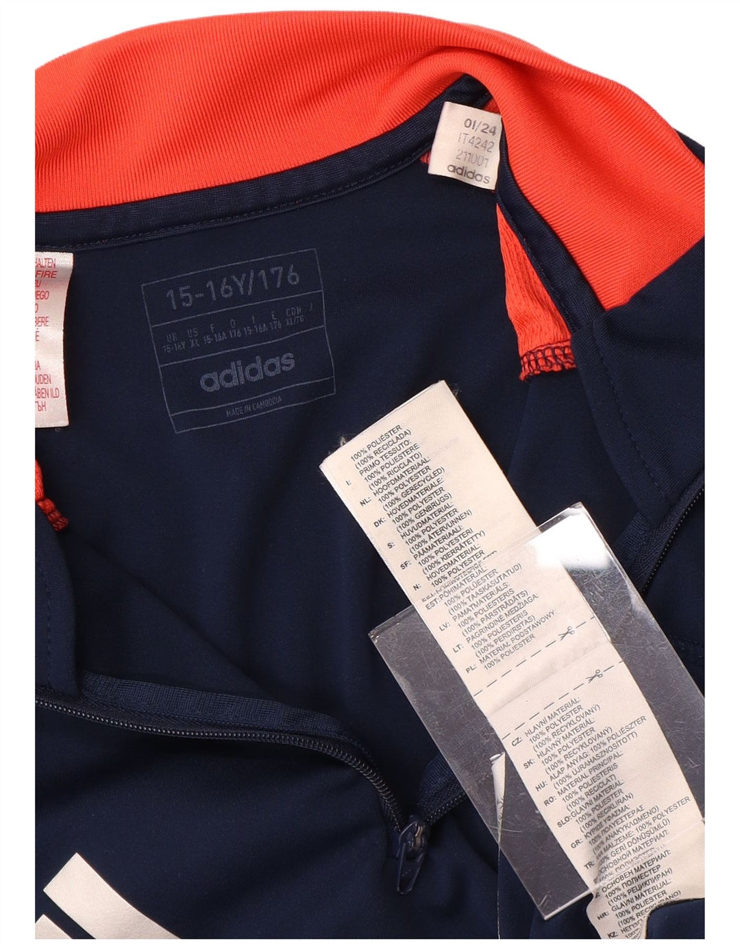 ADIDAS Menino Manchester United Pullover Treino Top 15-16 Anos Azul Marinho