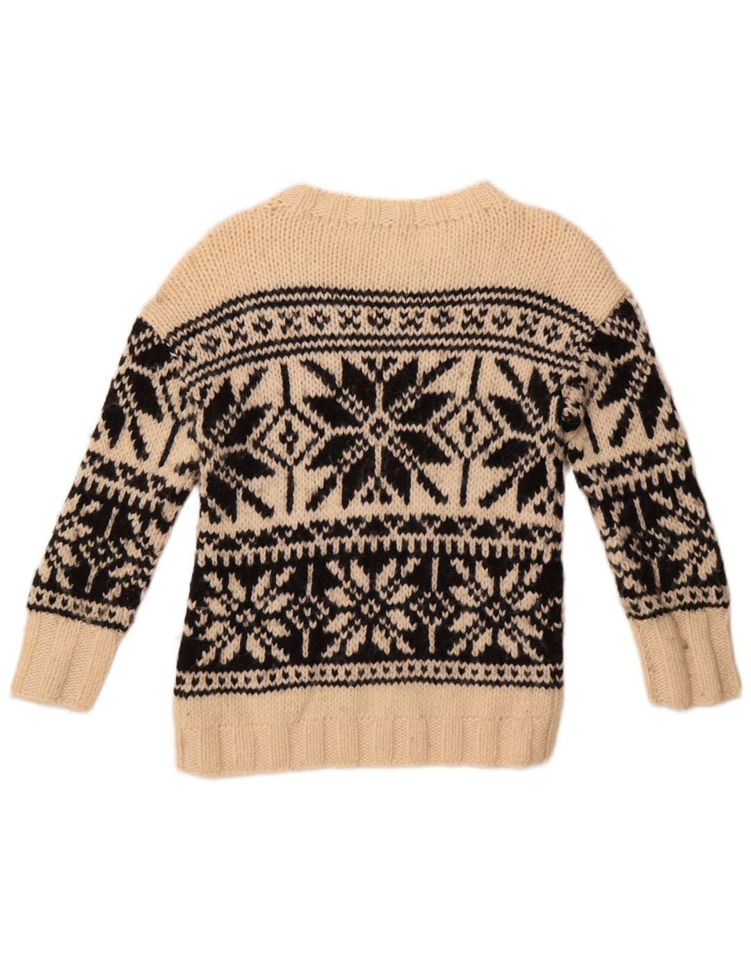 Suéter feminino J. Crew com gola canoa UK 12 médio off white Fair Isle